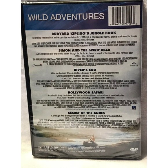 5 Movie Collection Wild Adventures Region 1 DVD New - Picture 2 of 3